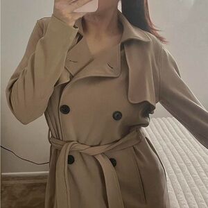 Abercrombie & Fitch Tan/Brown Trench Coat (size XXS)
